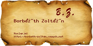 Borbáth Zoltán névjegykártya