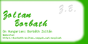 zoltan borbath business card