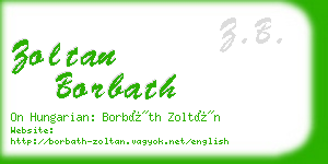 zoltan borbath business card